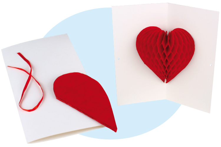 Kit 6 Cartes Pop-up Coeur 3D - Faire Part - 10 Doigts