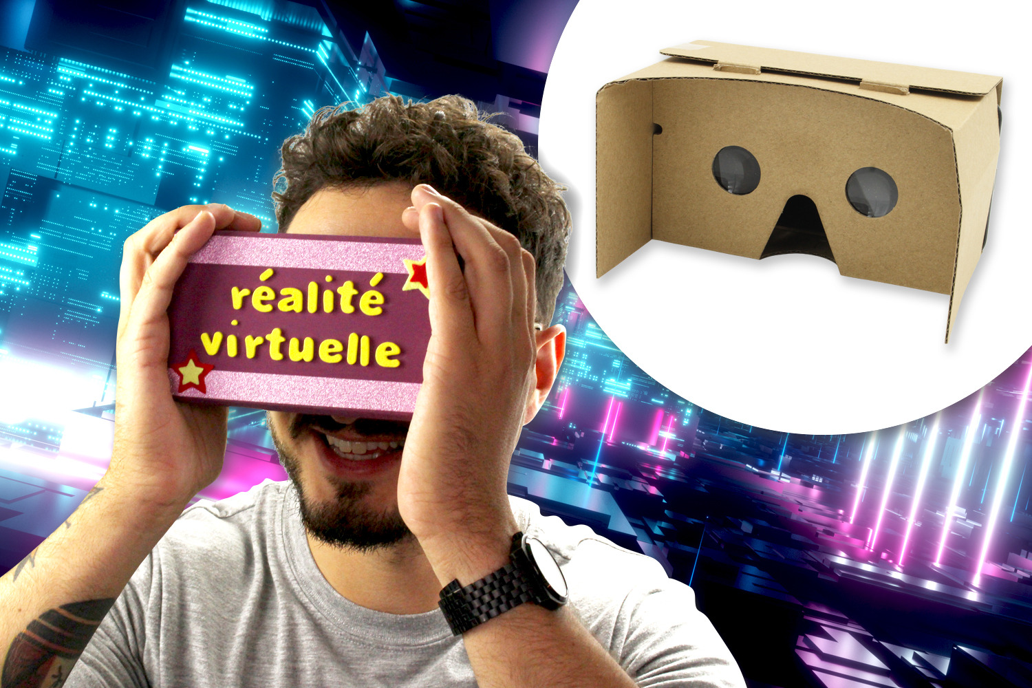 Casque de réalité virtuelle en carton - Objets pratiques pour Papa - 10  Doigts