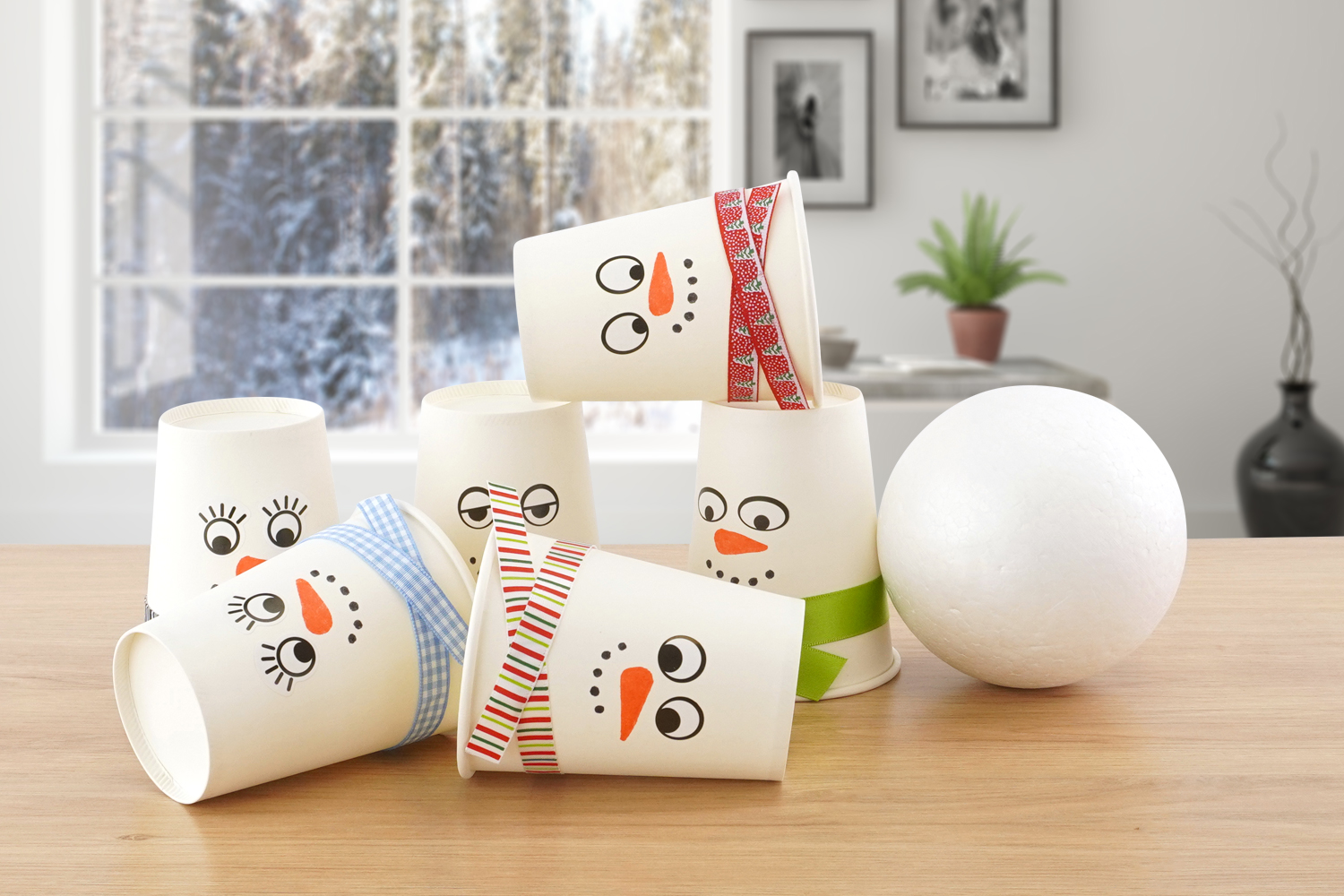 Jeu chamboule-tout bonhomme de neige