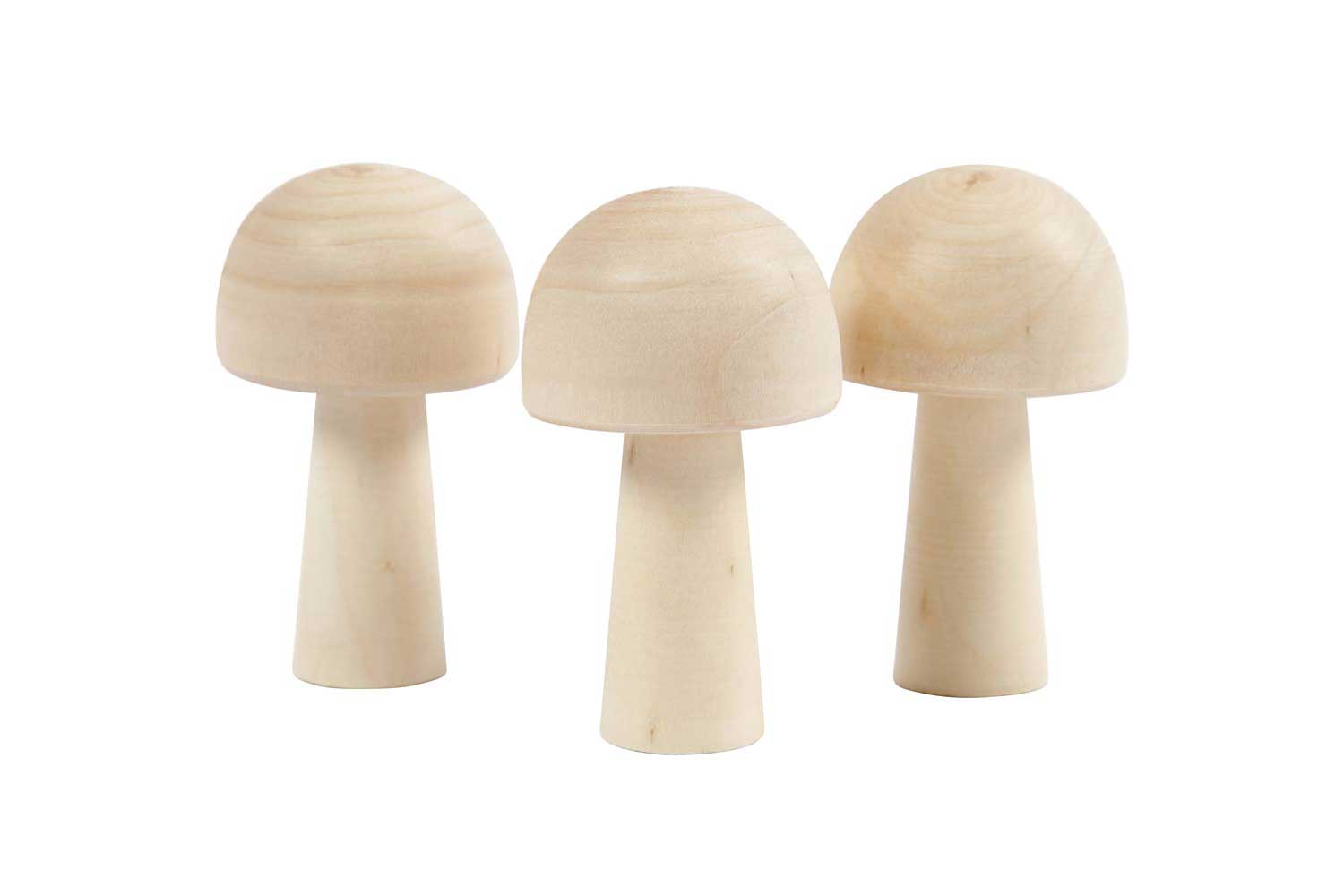 Champignons en bois - 3 pièces - Objets en bois Noël - 10 Doigts