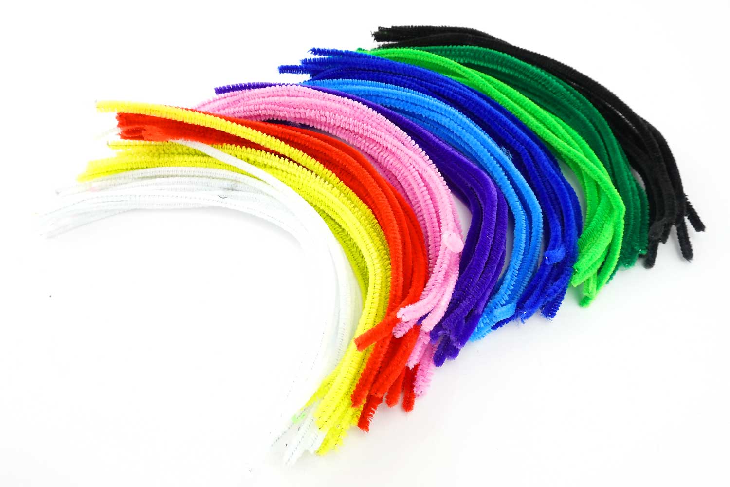 Assortiment fil chenille Multicolore 50 cm - Lot de 10 - Assortiment fil  chenille - Creavea