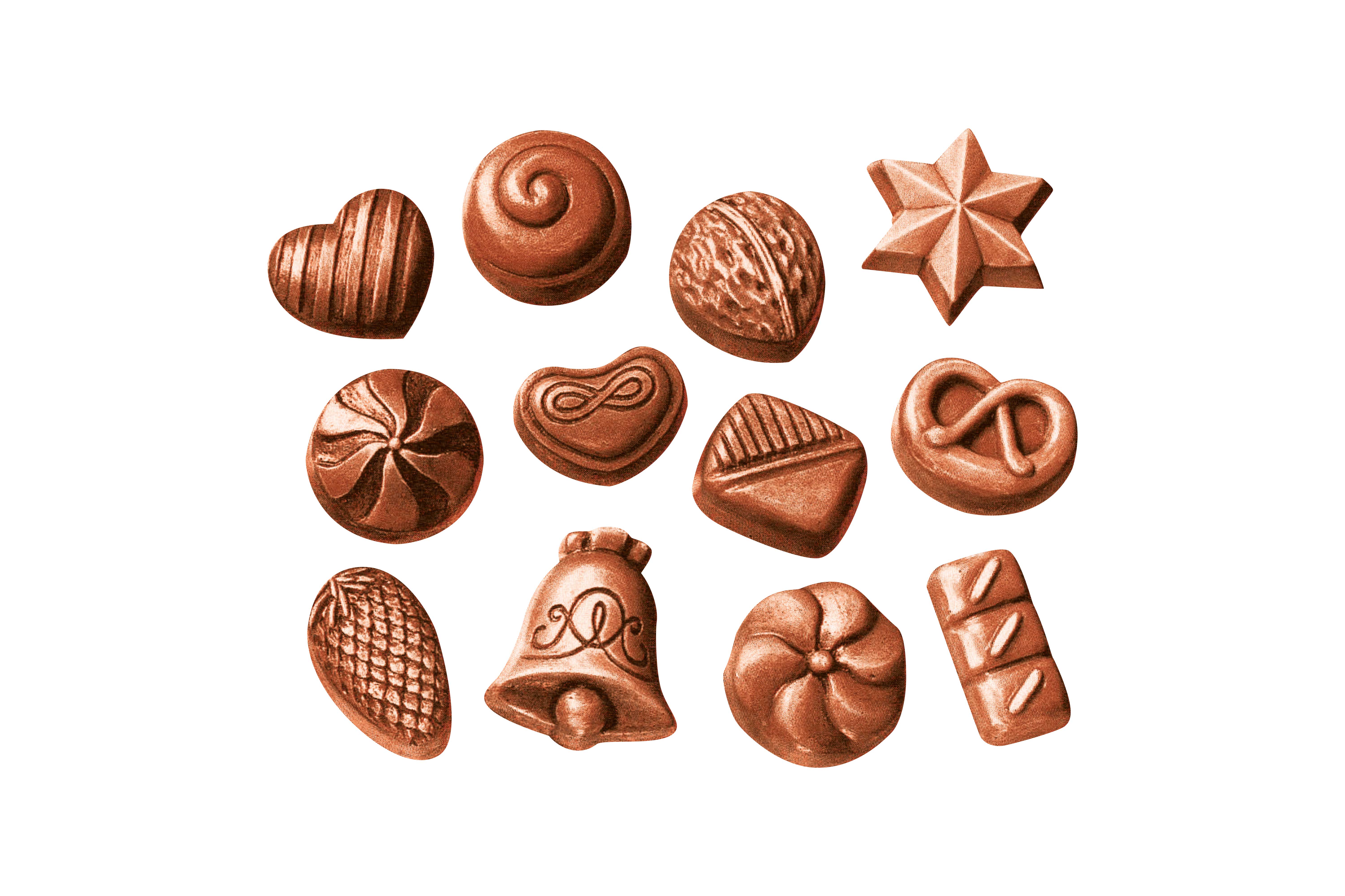 Moule chocolats - 12 motifs - Moules - 10 Doigts