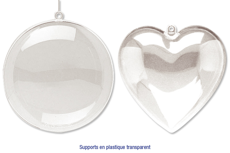 Formes de Noël en plastique transparent à décorer