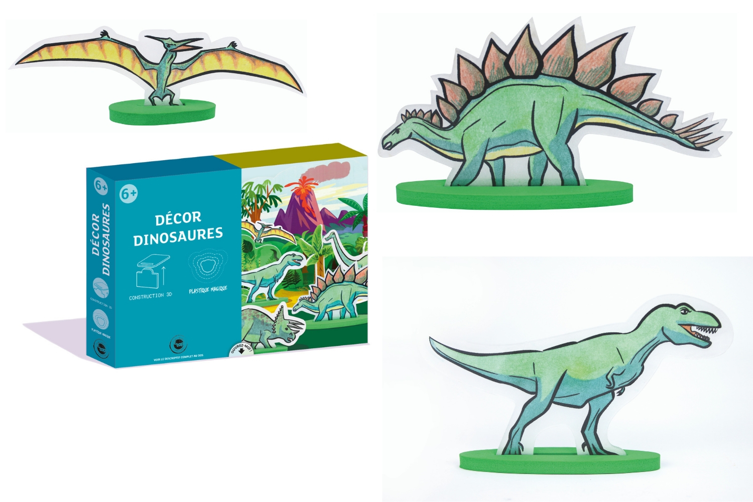 Coffret moulage 3 dinosaures