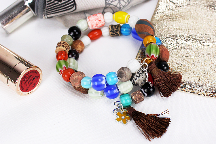Bracelets perles indiennes en verre