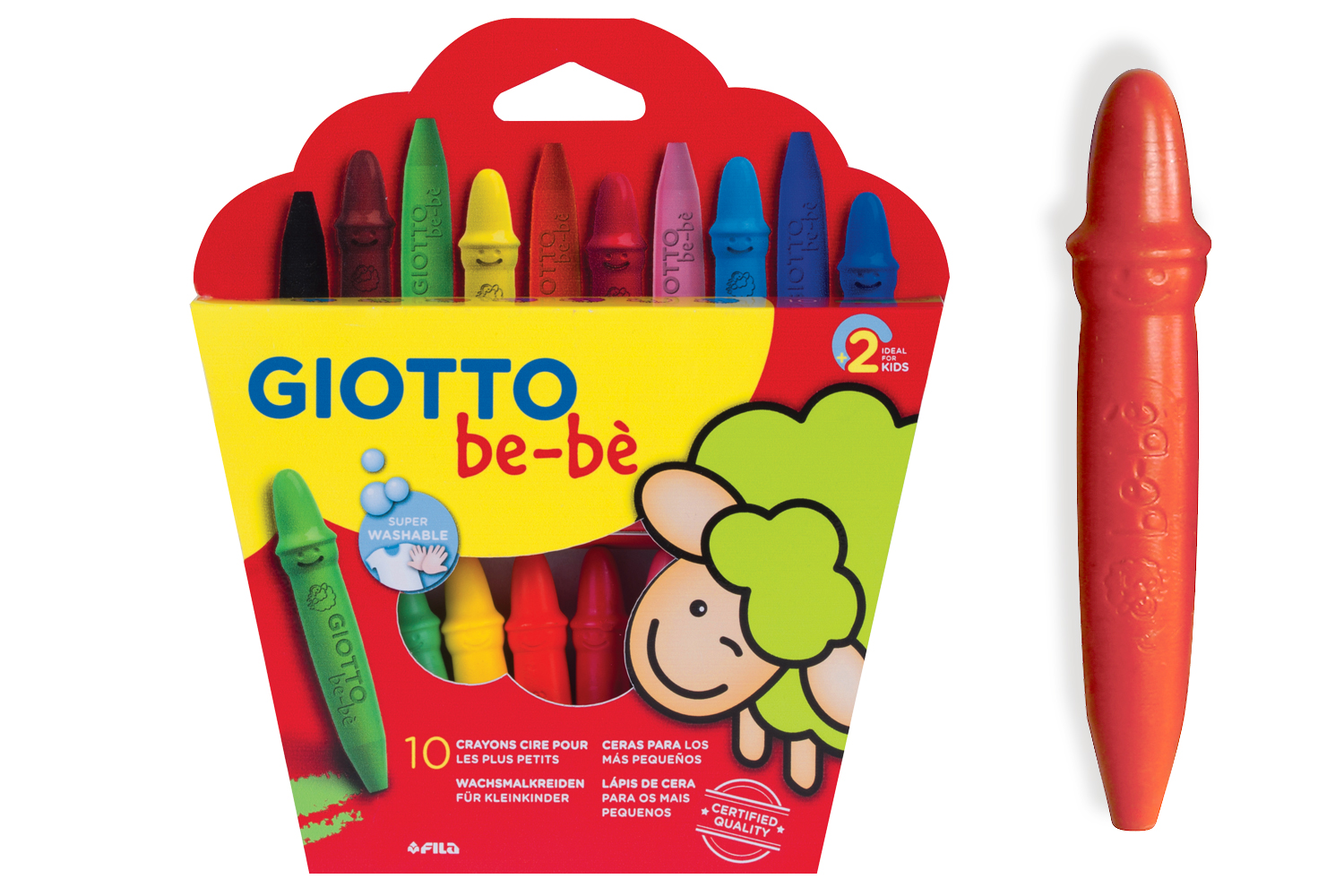 Crayons cire Giotto Bé-bé + taille-crayons