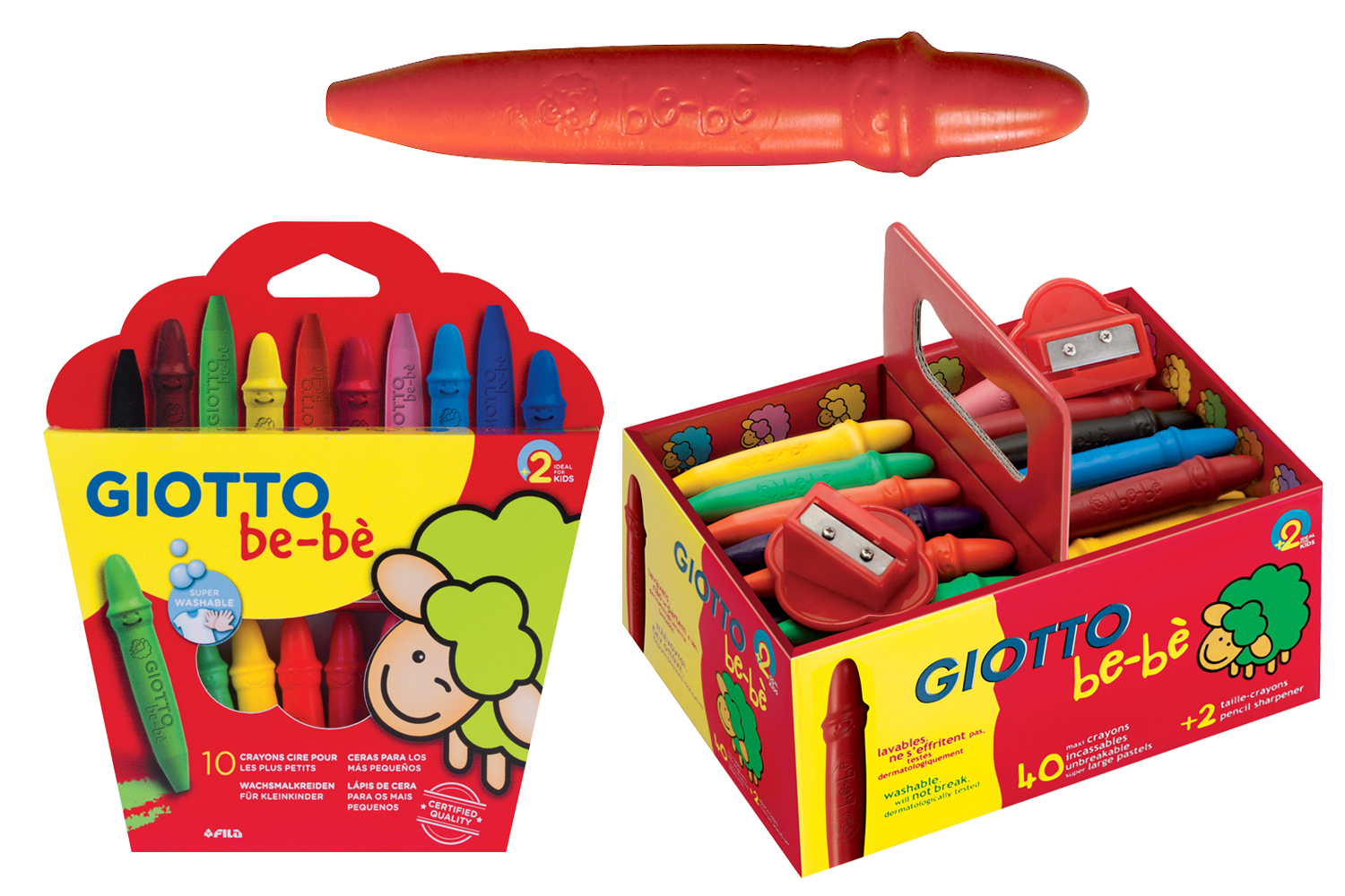 Crayons Cire Incassables Giotto Be Be Taille Crayons Crayons Cire 10 Doigts