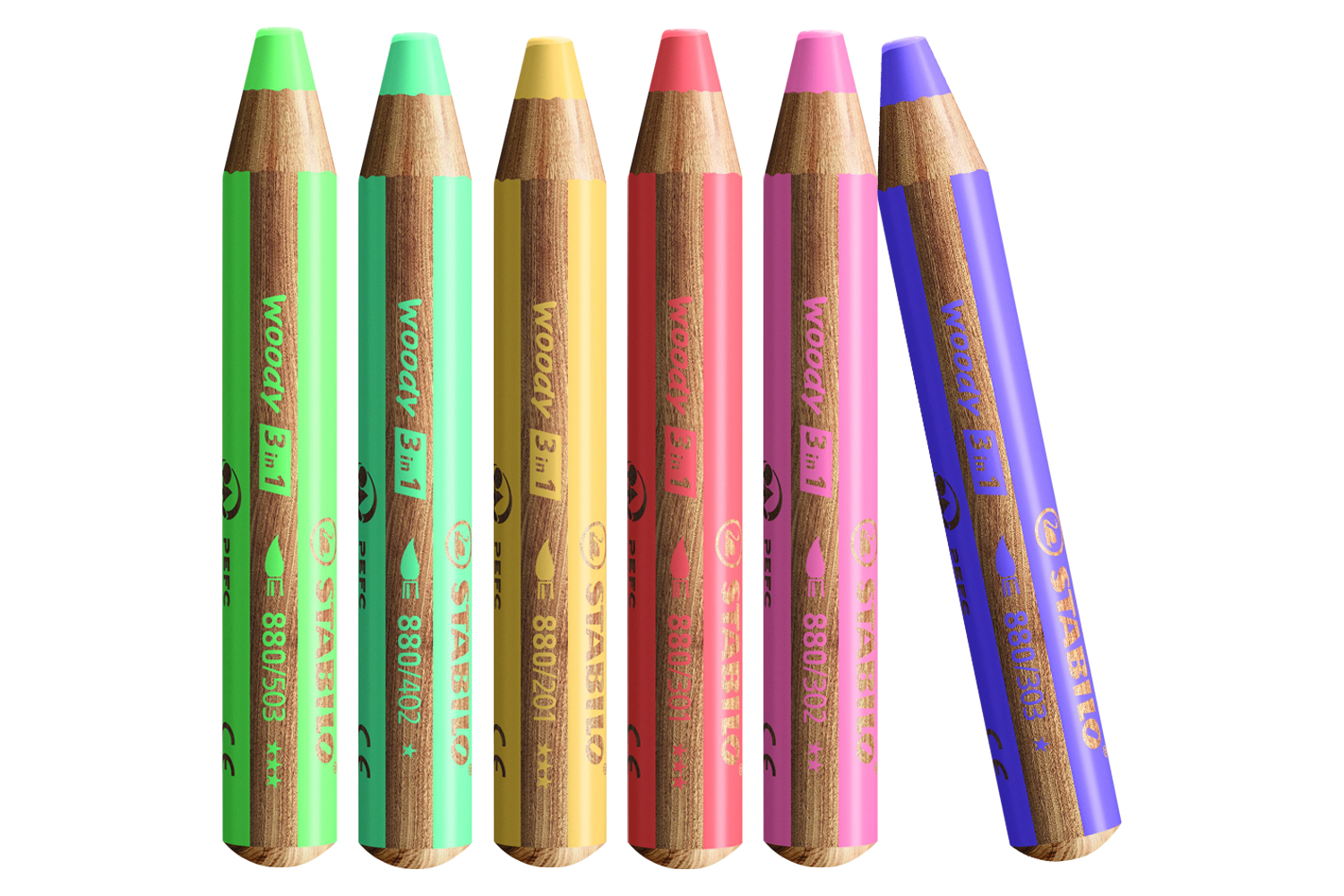 Crayons de couleurs WOODY Pastel + 1 taille crayon offert