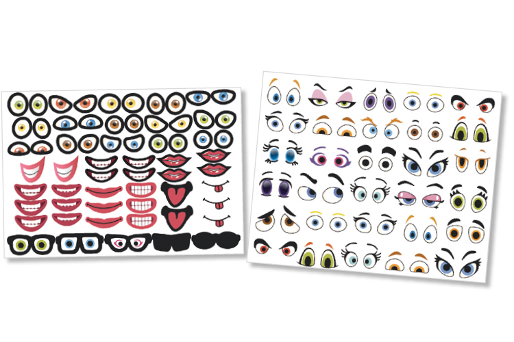 Crazy Face Stickers - 150 pcs - Gommettes Yeux et Visages - 10 Doigts