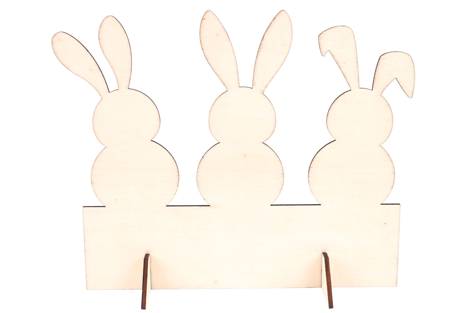 Décorations Lapin de Pâques en bois - 6 pièces - Supports Pâques - 10  Doigts