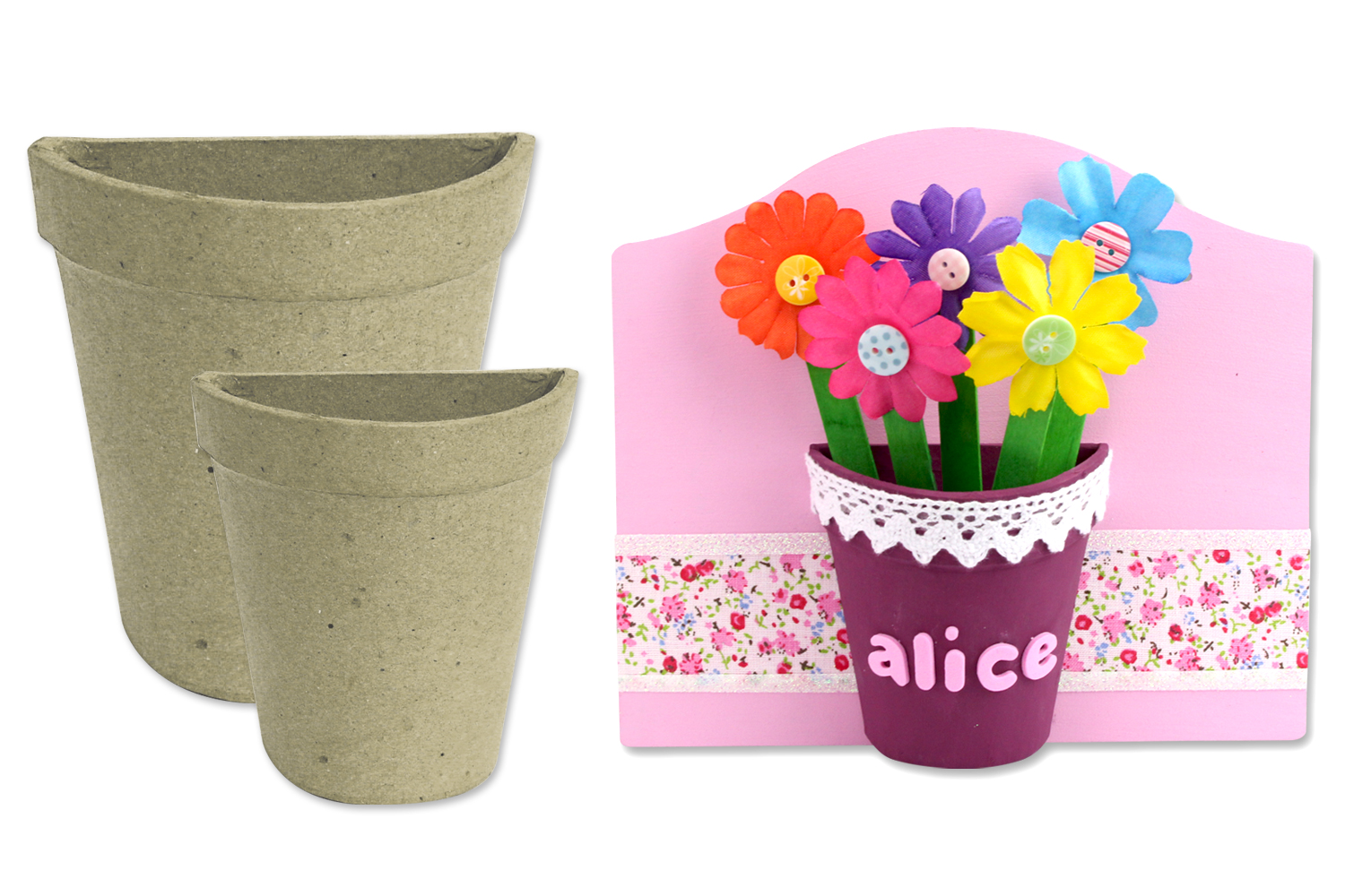 Demi Pot En Papier Mache Pots Vases En Carton 10 Doigts
