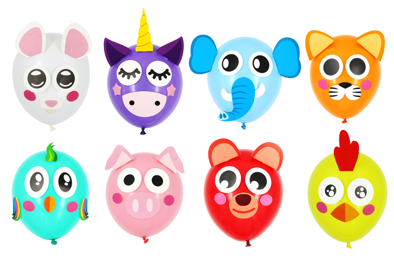 Eléments décoratifs pour ballons - Animaux mignons - Jeux et Animations -  10 Doigts