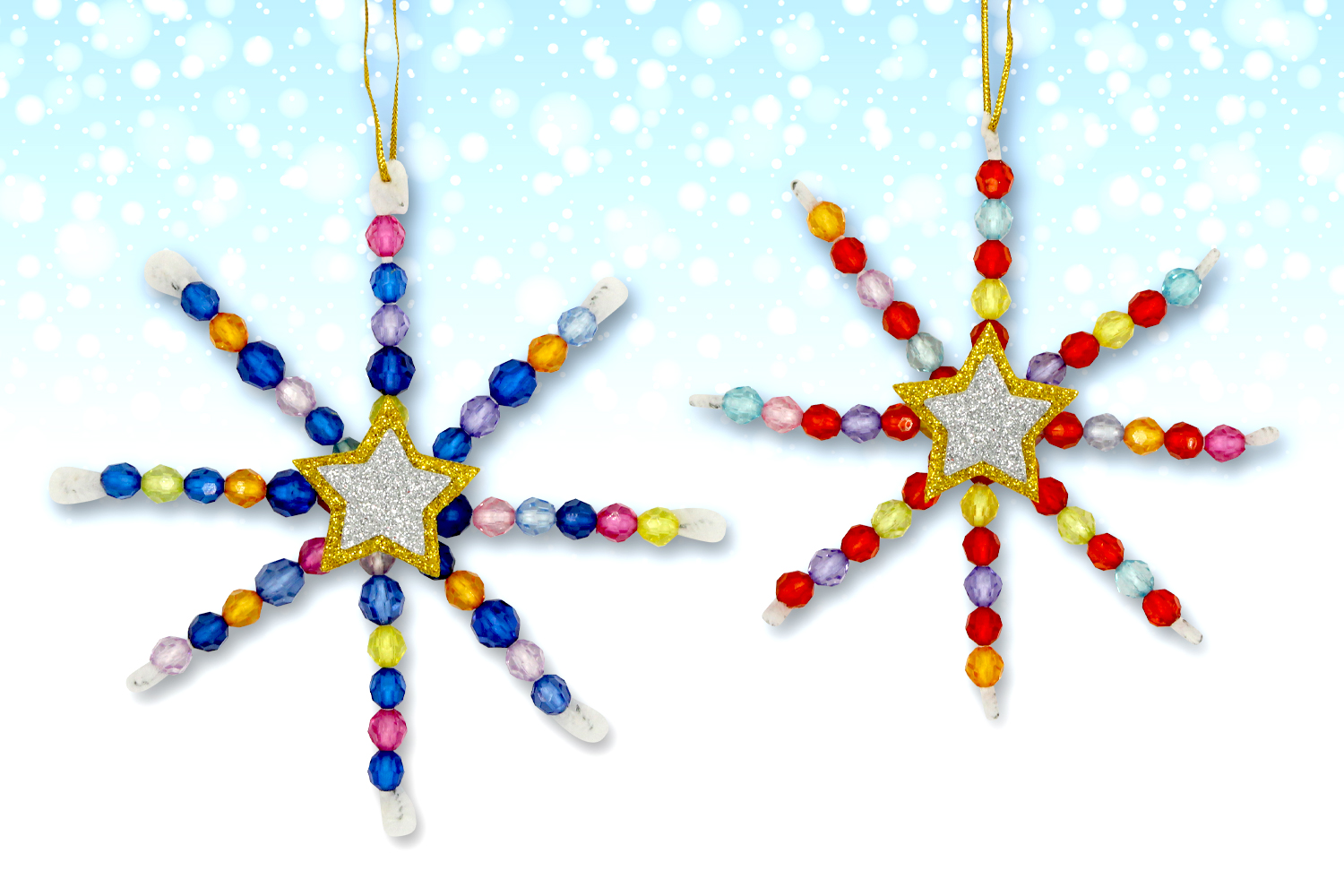 Fabriquer une étoile en fil de fer et perles multicolores - Marie Claire