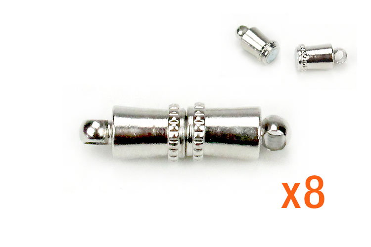 Lot De 8 Fermoirs Magnétiques Scintillants Pour Bijoux - Fermoir Magnétique En Forme De Cœur - Double Fermoir Mousqueton Magnétique Pour Fabrication