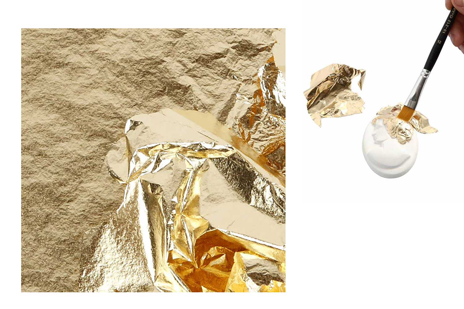 Feuilles métallisées or ou argent - 25 feuilles - Feuilles d'or et métal -  10 Doigts