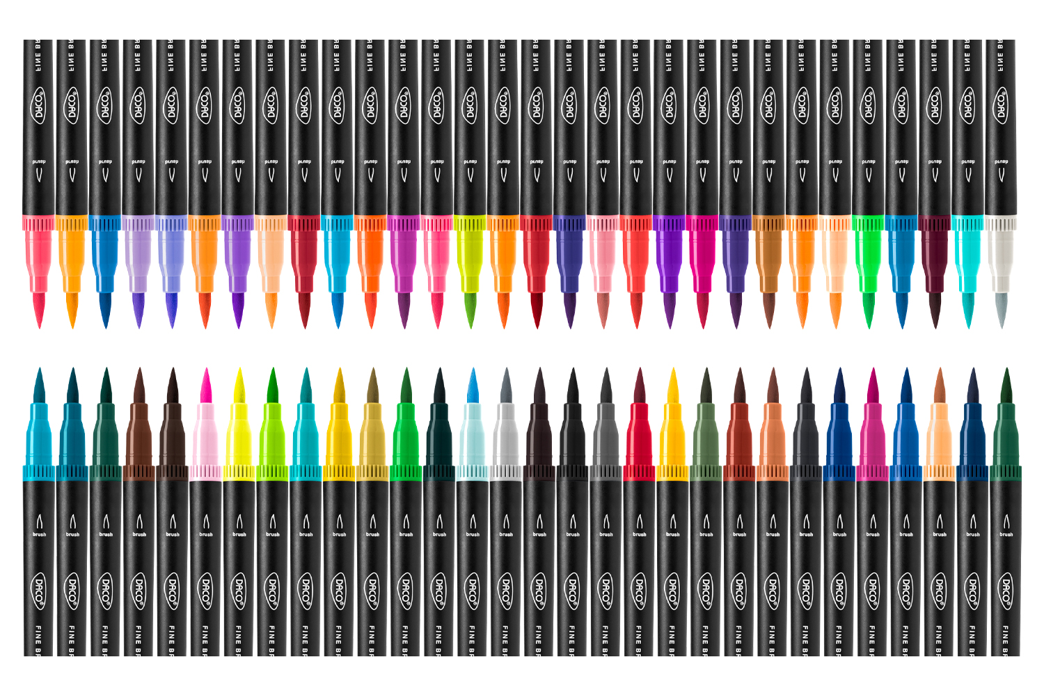 Feutres double pointe - 60 couleurs - Feutres pointes fines - 10