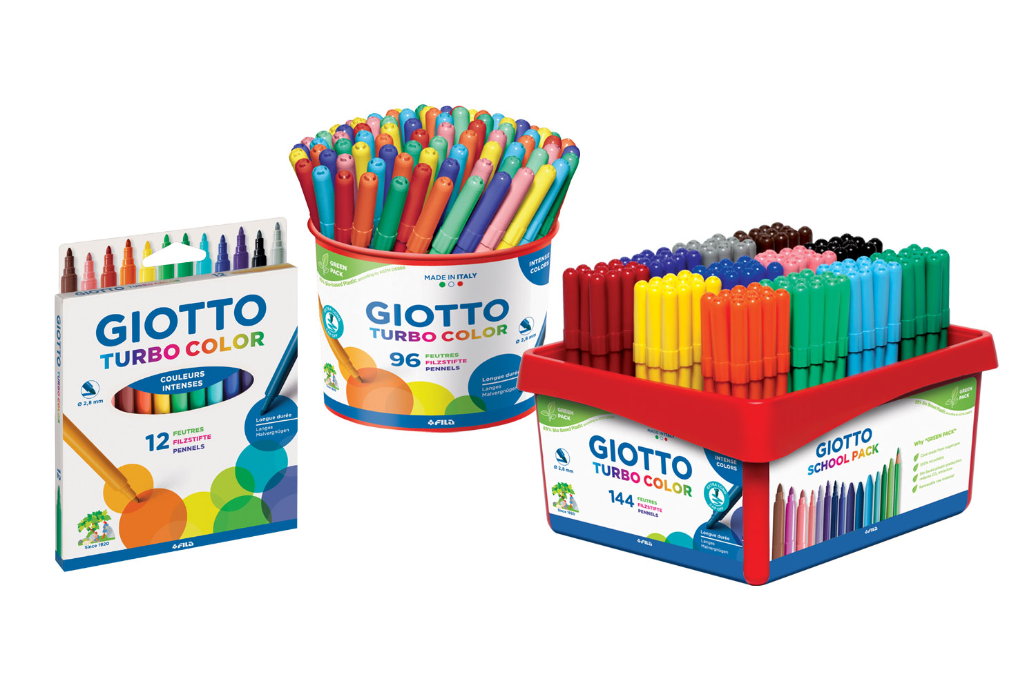 Feutres Giotto Turbo Color - Pointe moyenne - Feutres pointes moyennes - 10  Doigts