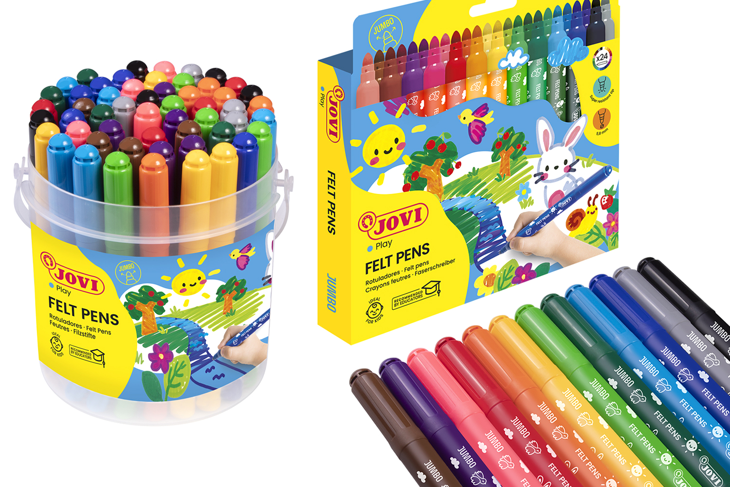 144 feutres de coloriage pointe large pour enfant