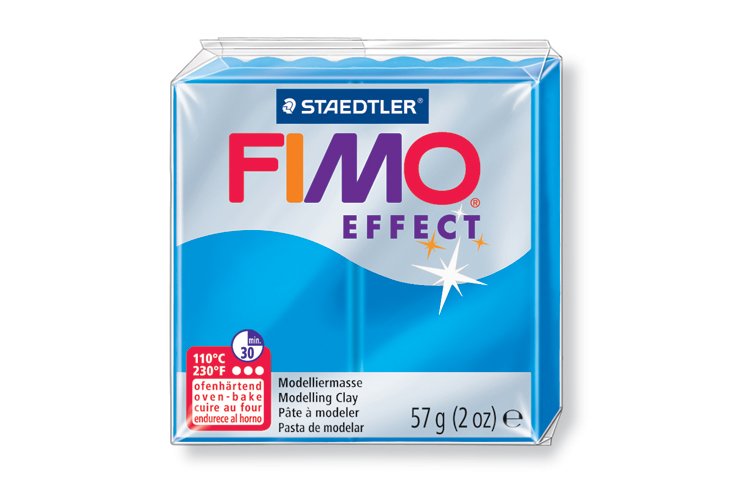 FIMO Effect Translucide - Bleu (374) - Pâtes Fimo Effect - 10 Doigts