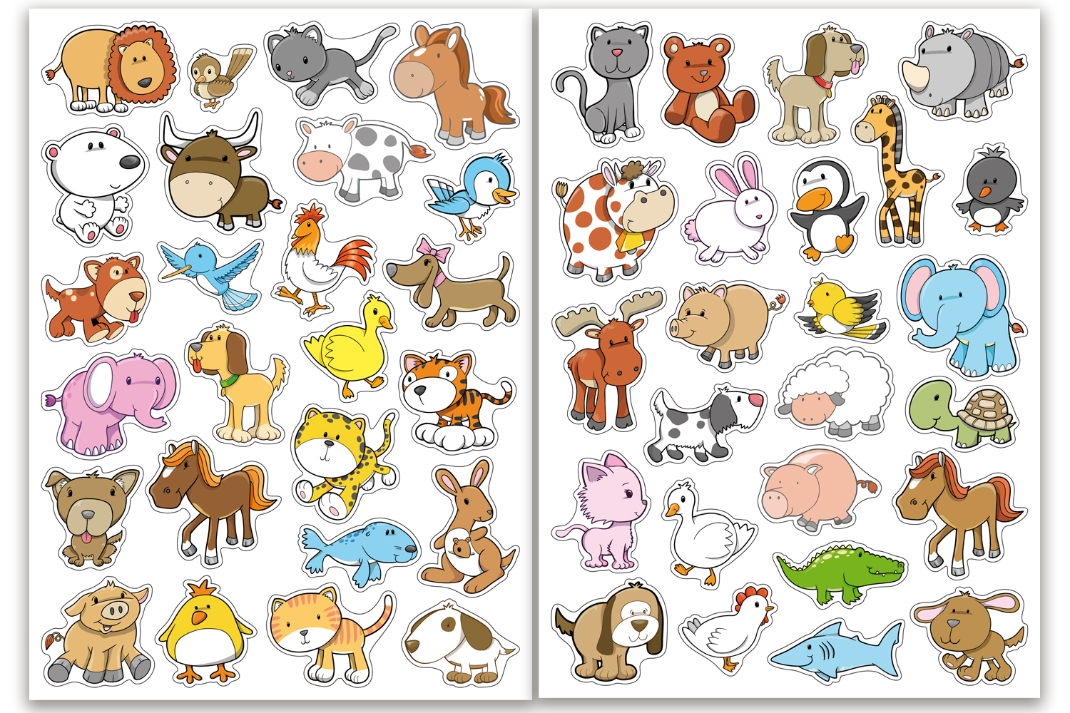 Gommettes animaux rigolos 1 - 50 pcs - Gommettes Animaux - 10 Doigts