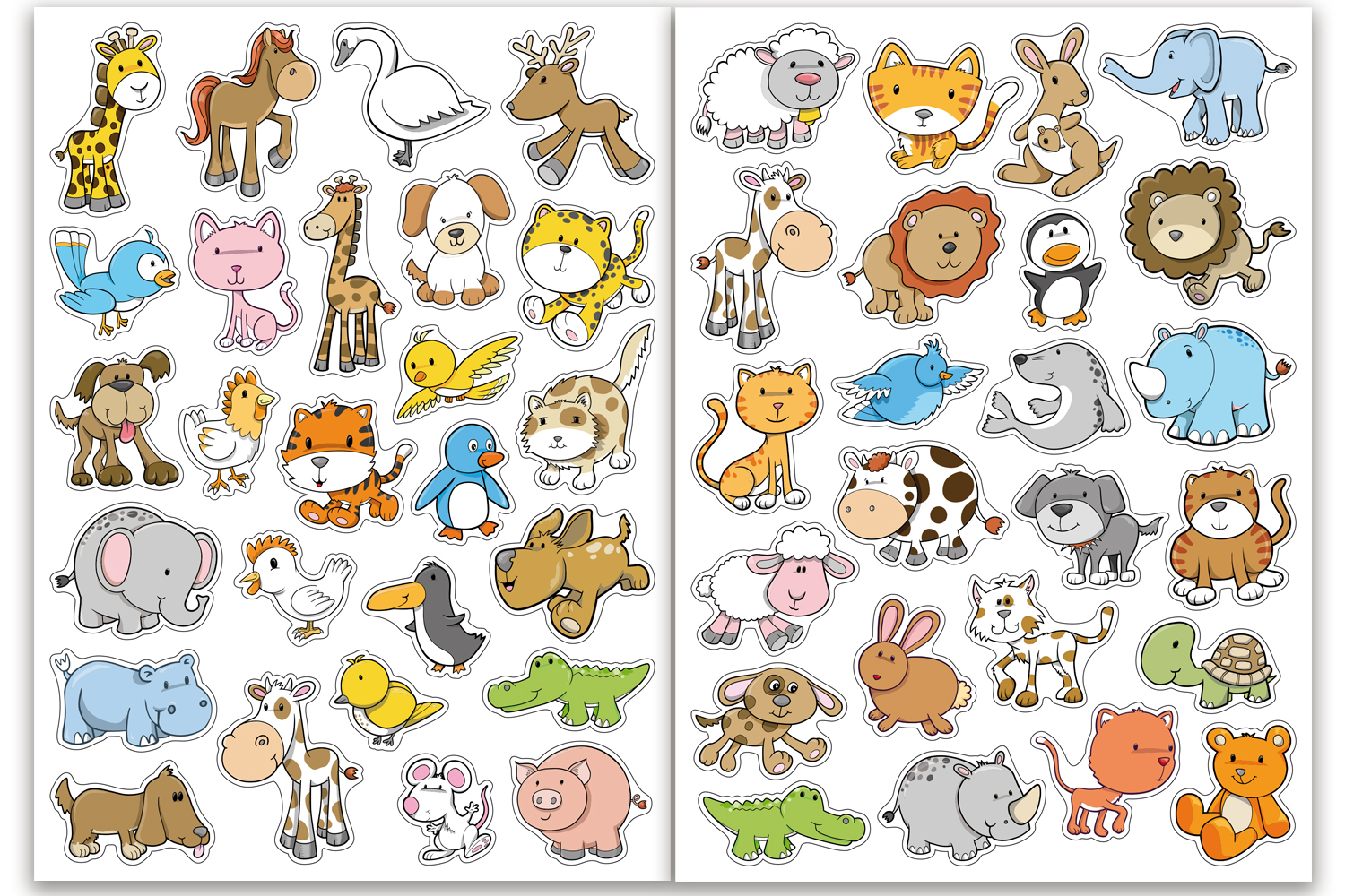 Gommettes animaux rigolos 2 - 50 pcs - Gommettes Animaux - 10 Doigts