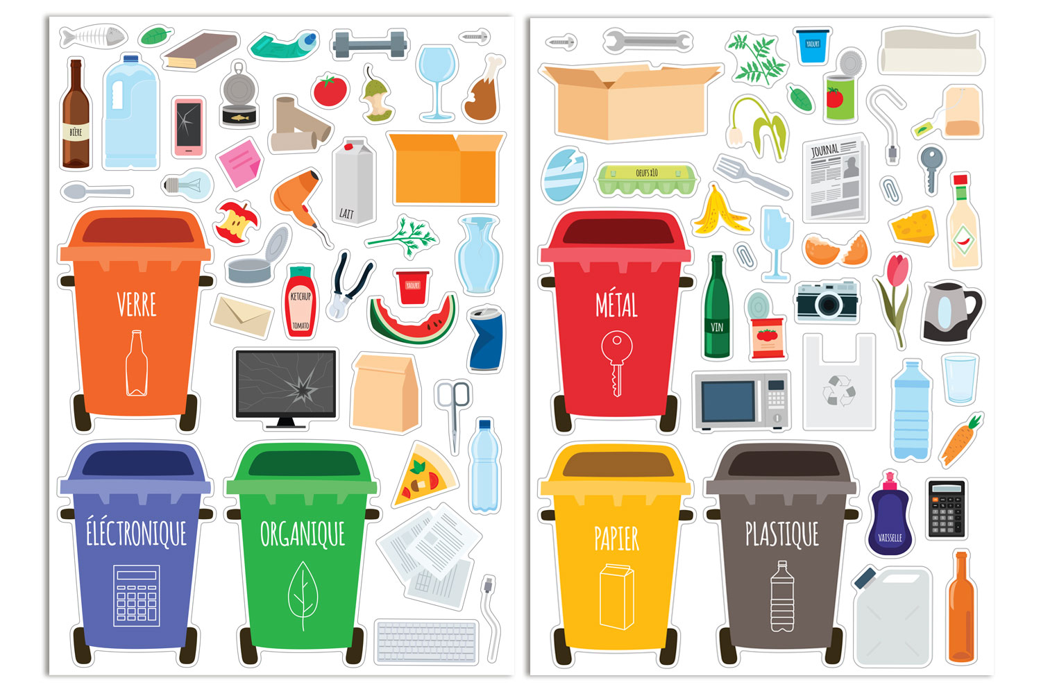 poubelle recyclable, poubelle en carton, poubelle jetable, masque