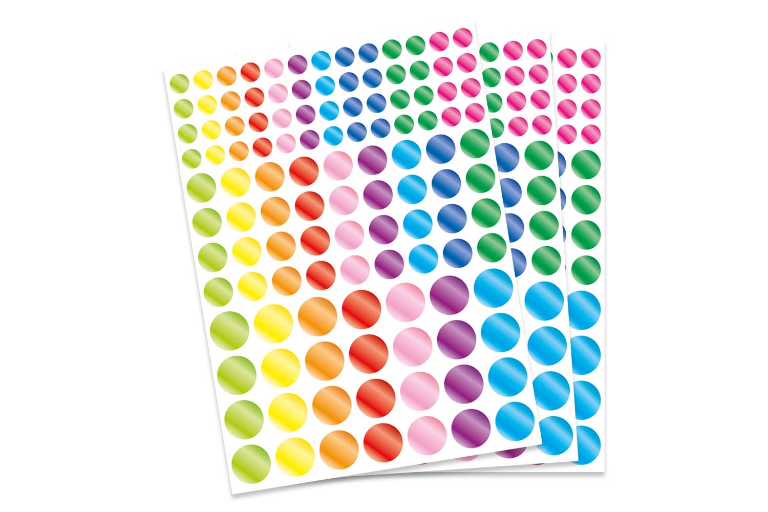 Assortiment de gommettes rondes repositionnables - Couleurs assorties - 20  feuilles soit 2080 pcs