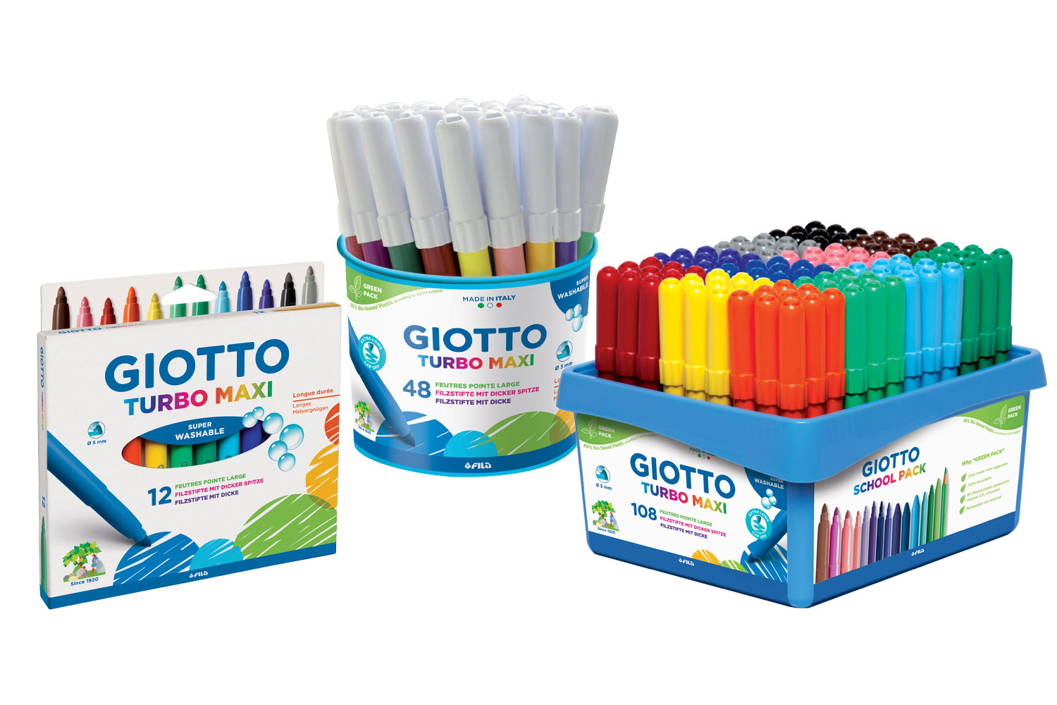 Feutres GIOTTO Turbo Maxi - Pointe large - Feutres pointes larges - 10  Doigts