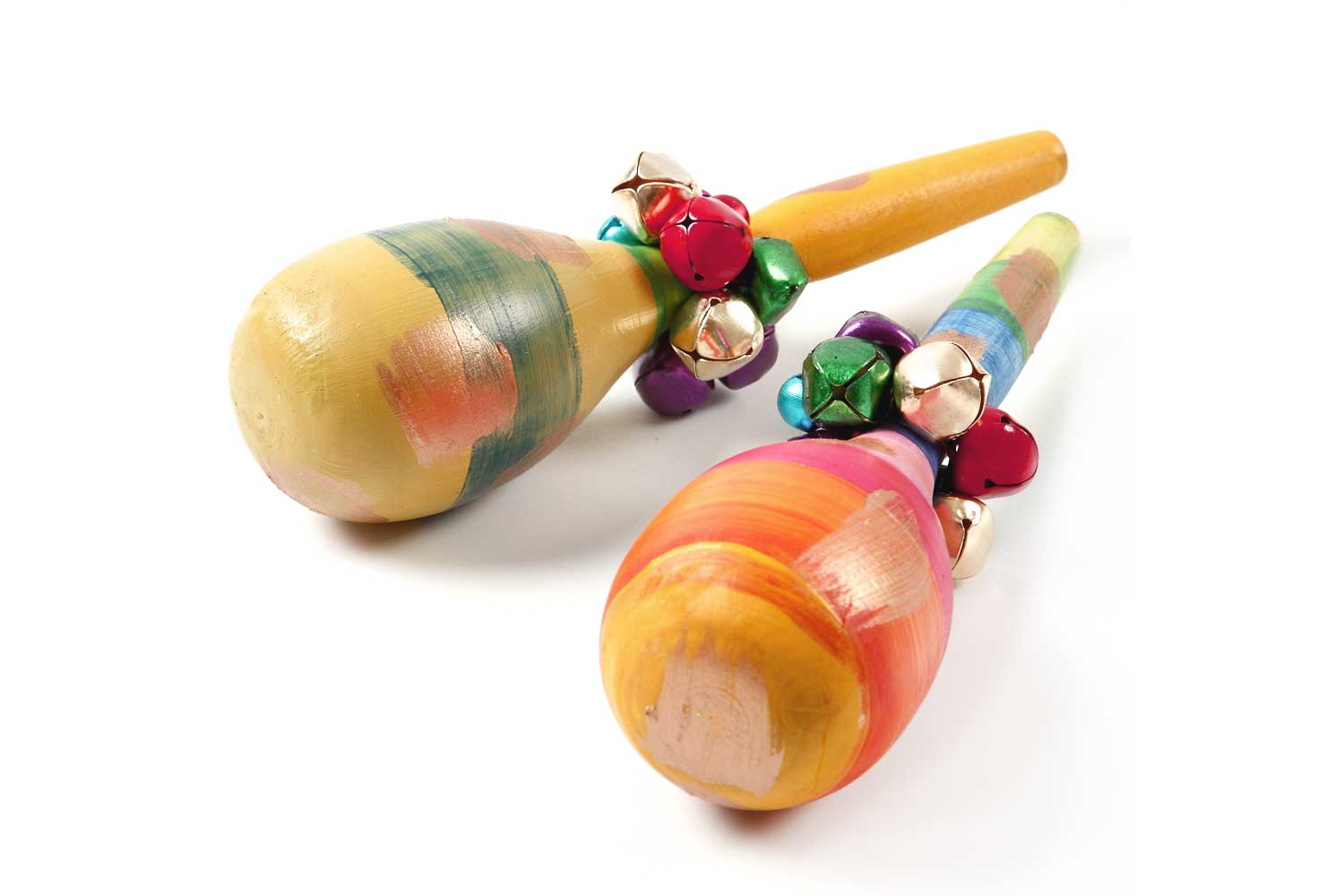 Maracas en bois naturel - Instruments en bois - 10 Doigts