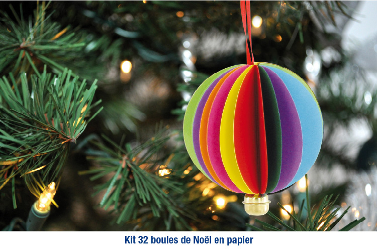 Boules de noël en papier - Pour 32 réalisations - Origami, Quilling, Kirigami - 10 Doigts