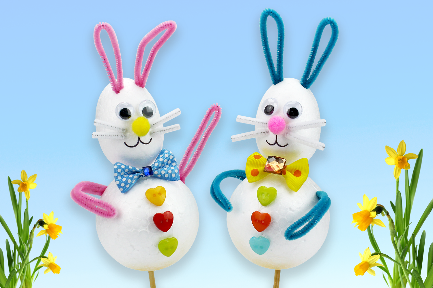 Lapin de Pâques empreinte de main - Tutos Pâques - 10 Doigts