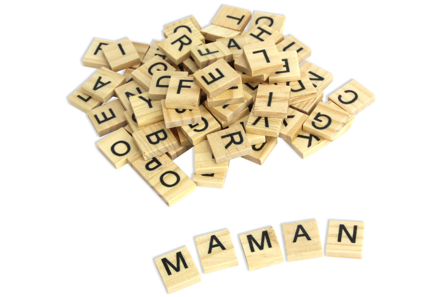 Lettres de scrabble en bois - 110 pcs - Décorations à coller - 10 Doigts