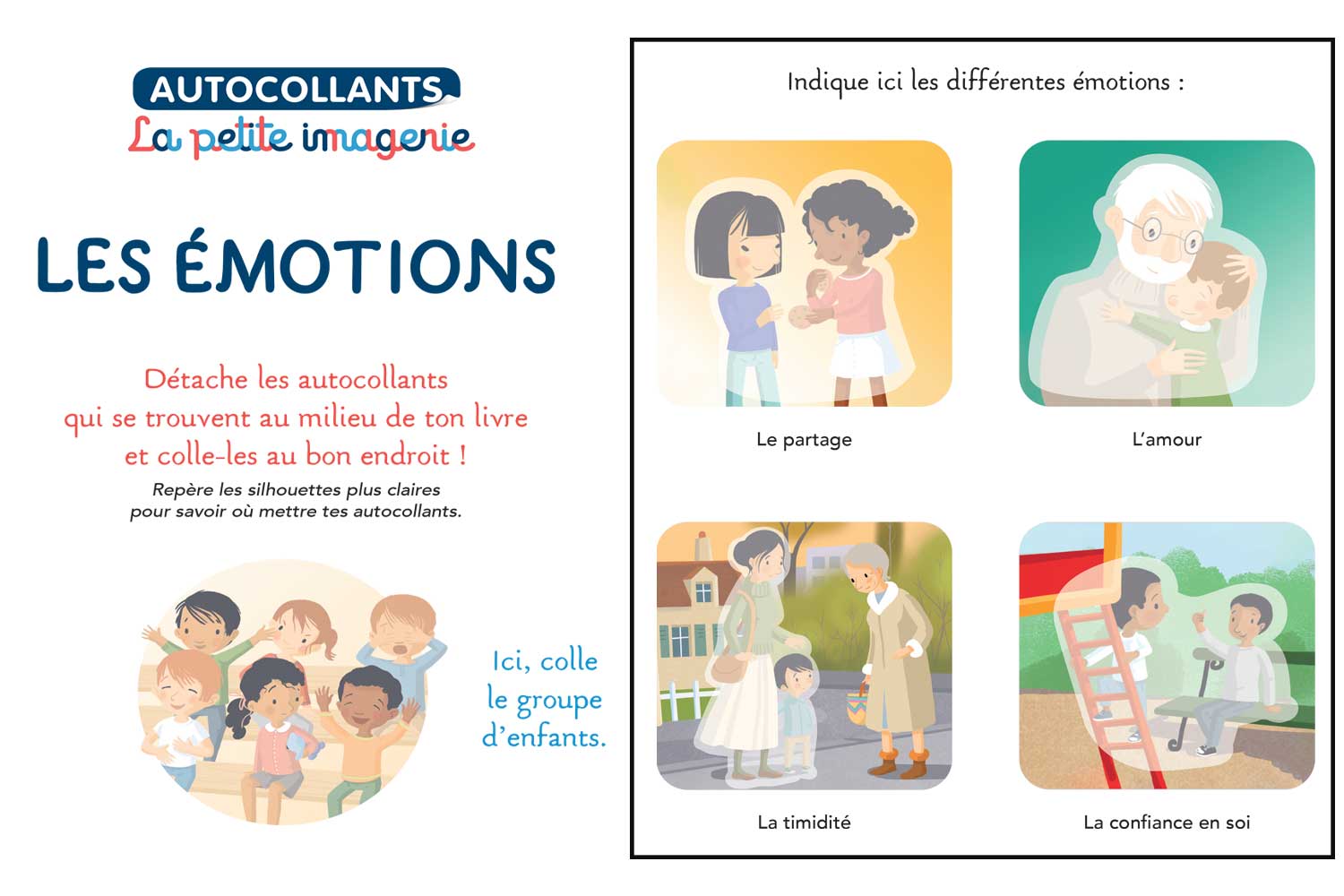 Livre : gommettes bébé, les émotions - Gommettes Pédagogiques - 10 Doigts