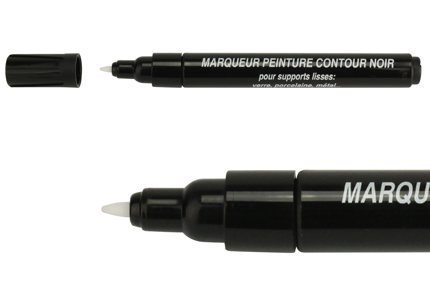 Marqueur contour noir pour verre et tous supports lisses - Peinture verre  et faïence - 10 Doigts