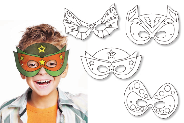 Kit créatif - 4 Masques Super héros à décorer - Créalia - Plastique créatif  - Supports de dessin et coloriage