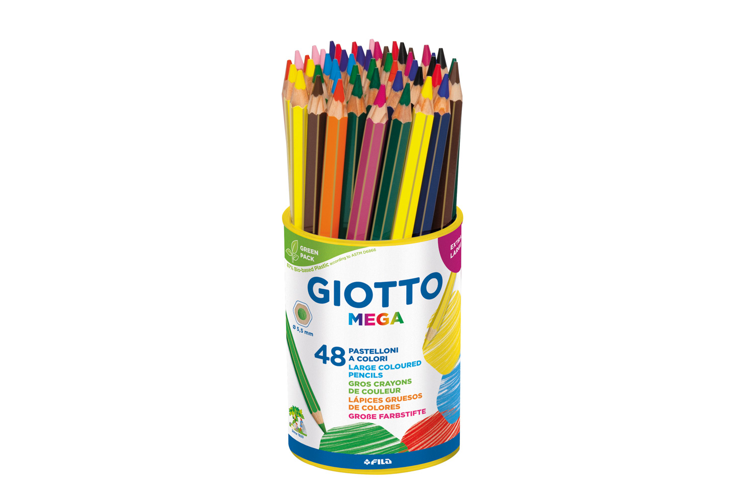Crayons de couleur GIOTTO Méga - Taille maxi - Crayons de couleur - 10  Doigts