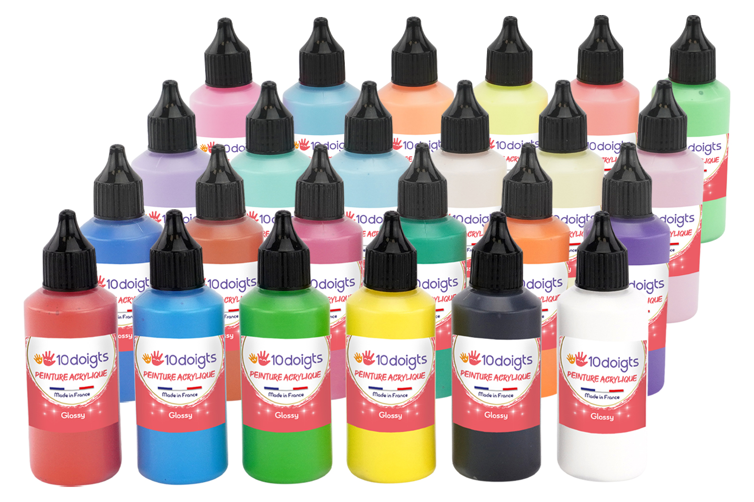 Marqueurs peinture acrylique - 6 couleurs - Marqueur peinture - 10 Doigts