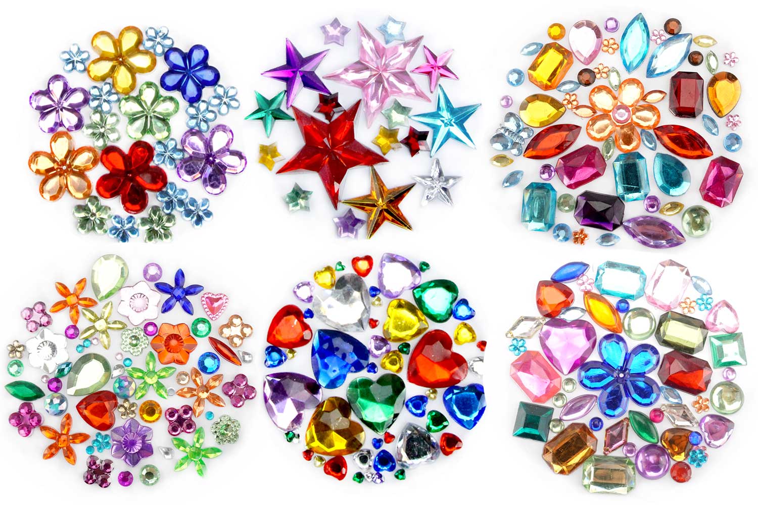 Strass à coller résine paillettes multicolore - 25 pièces - Strass