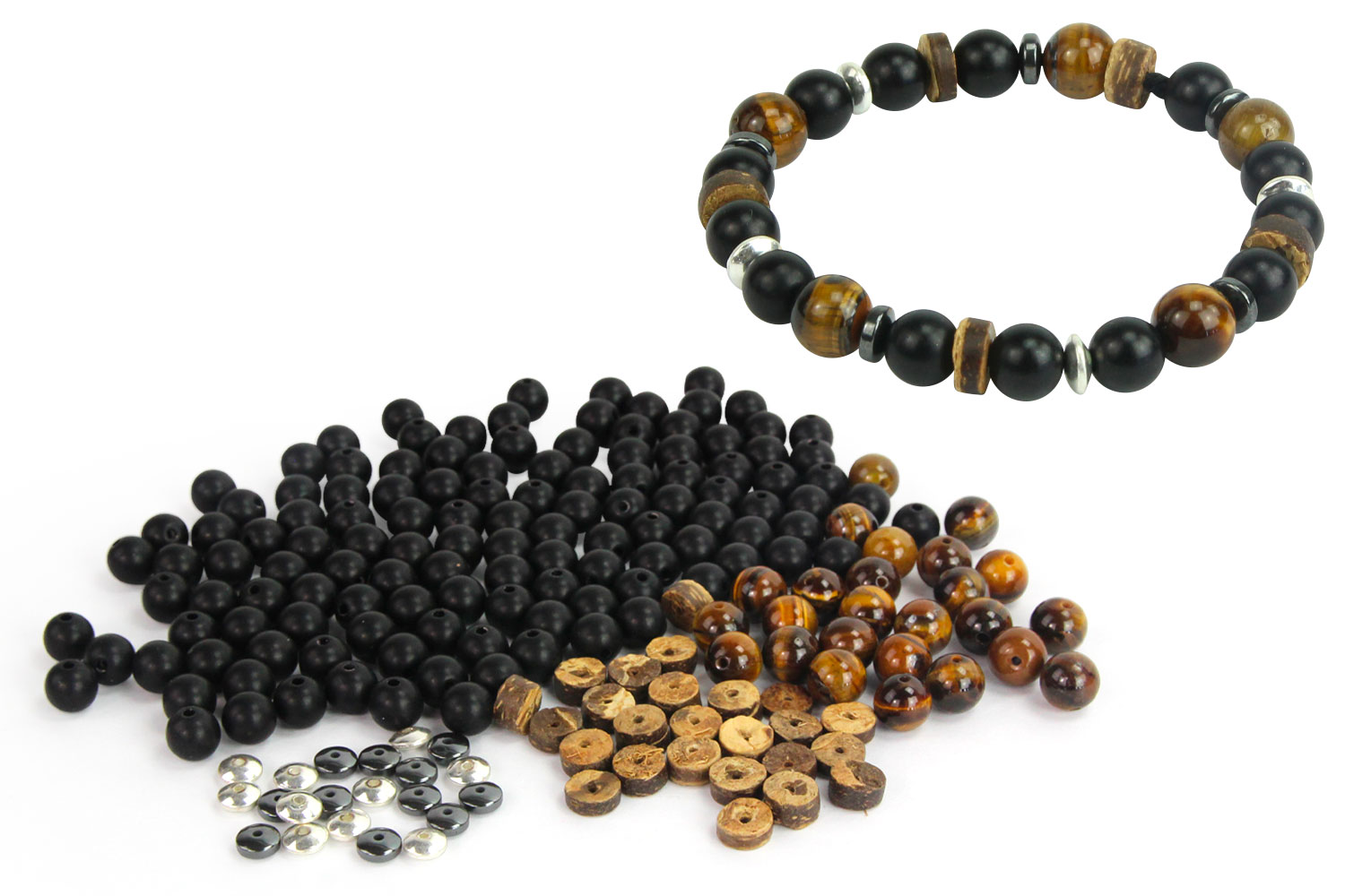 Bijoux Ethniques Artisanaux Set de 2 Bracelets Roll-On en Perles