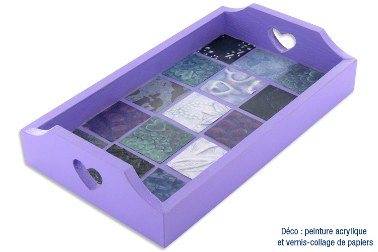 Mini-plateau papiers indiens en mosaïques