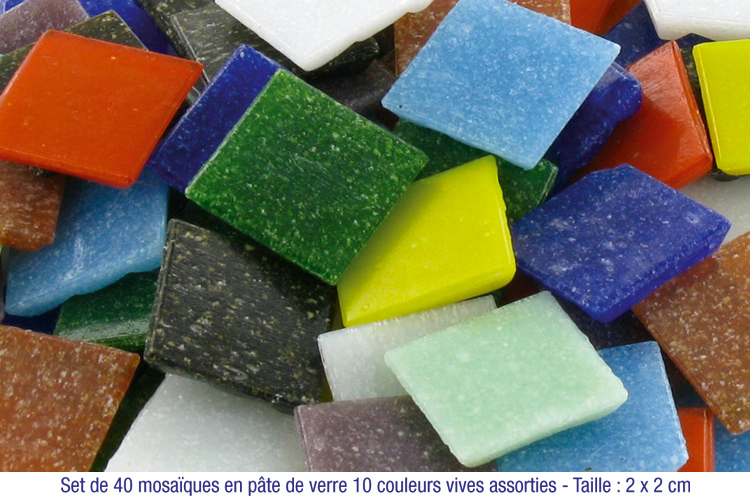 Mosaïques en pâte de verre - Sachet à la couleur - Je fais ma déco en  Mosaïques - 10 Doigts