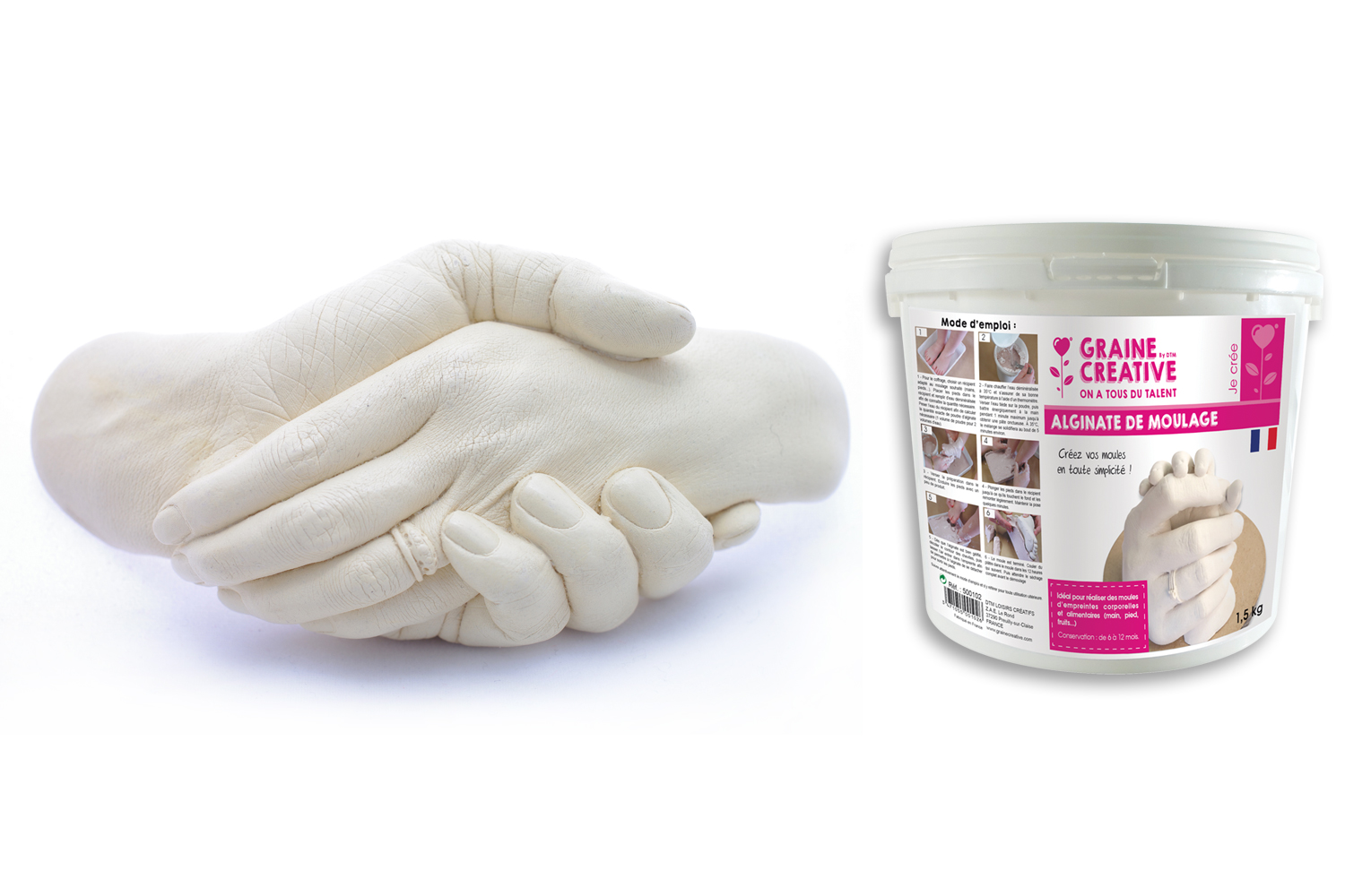 Alginate de moulage - 1,5 kg - Empreintes - 10 Doigts