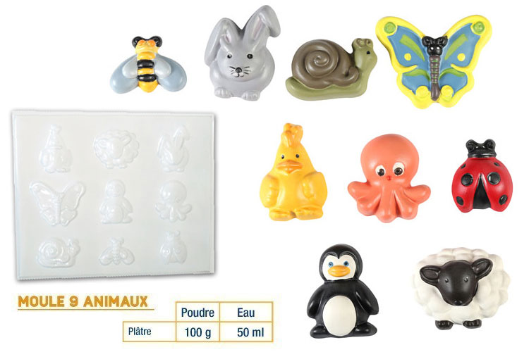 Moules animaux en plastique - Set de 10