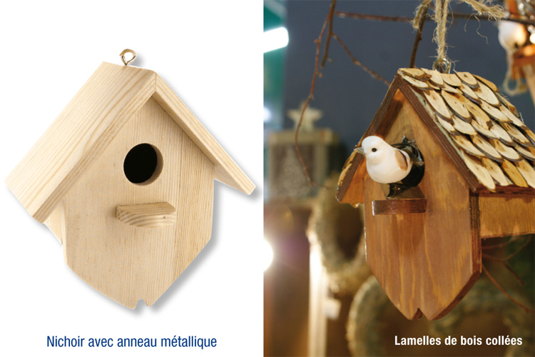 Nichoir en bois, à à suspendre