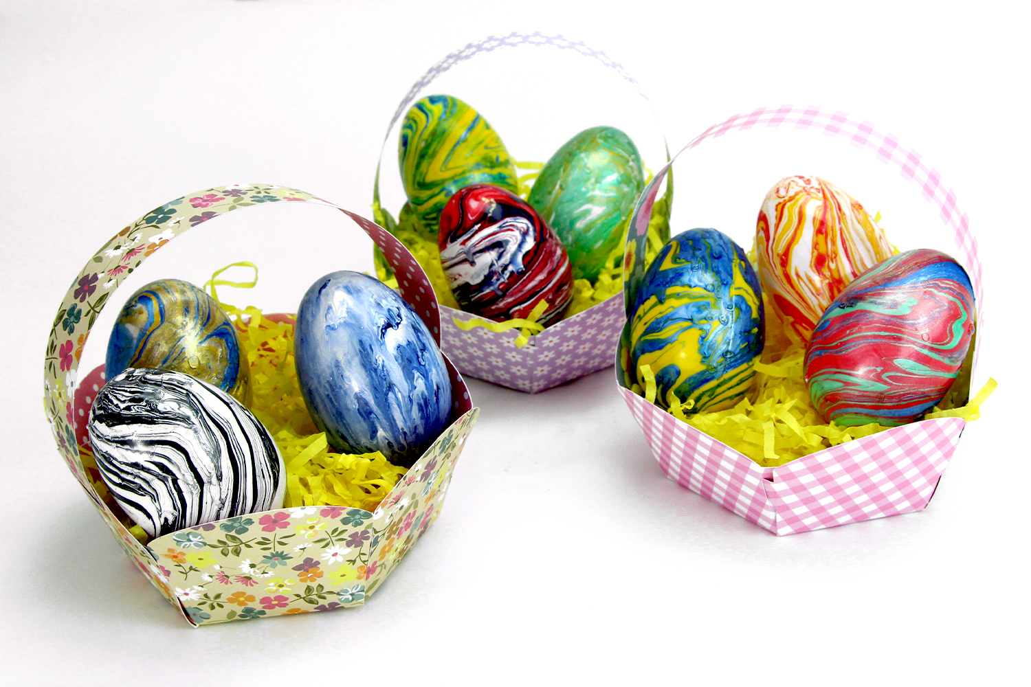 Lot de 6 oeufs décoratifs porcelaine 13cm œuf de Pâques