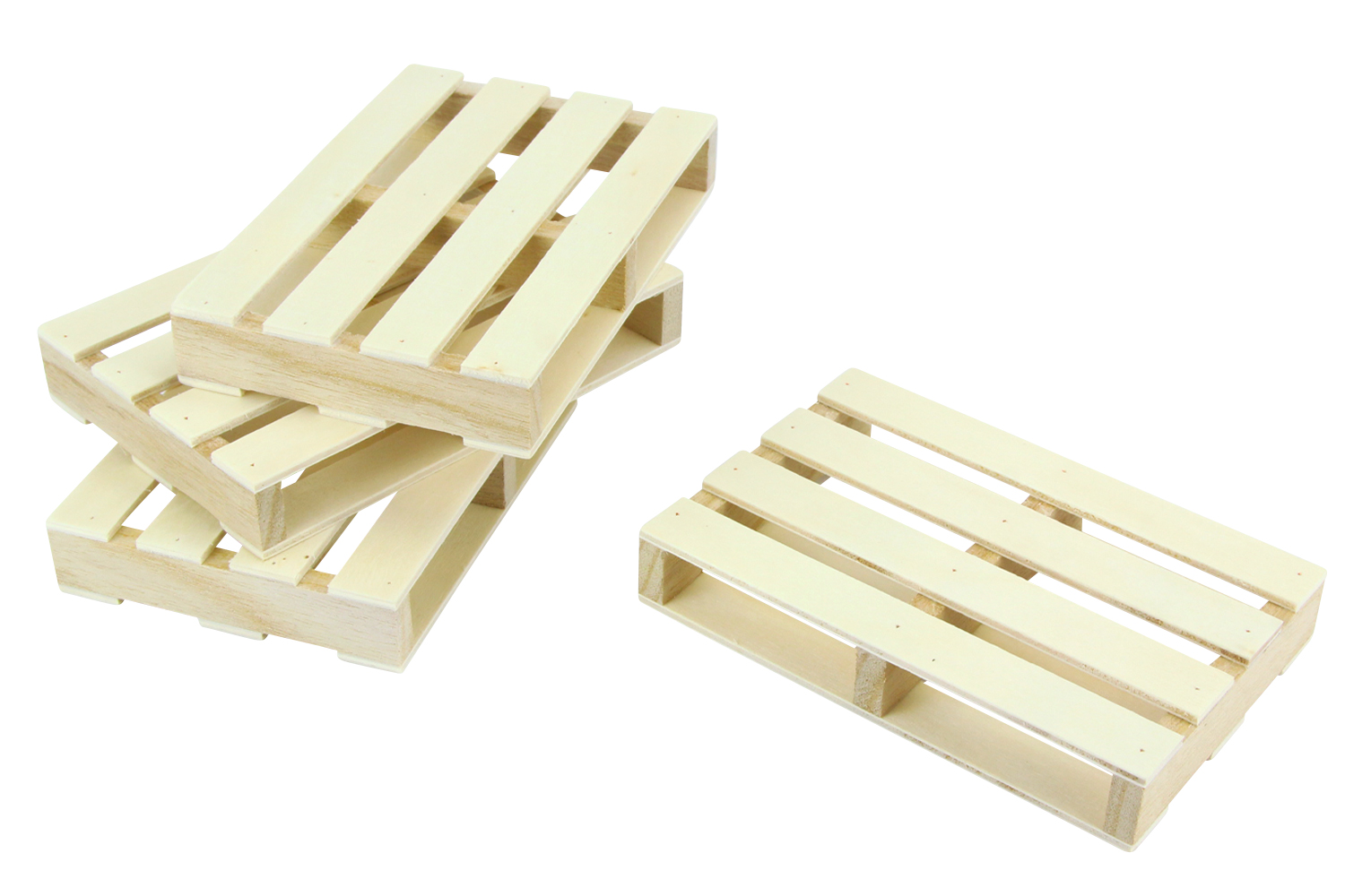 Mini palettes en bois - 6 pièces - Objets bois pour la cuisine - 10 Doigts