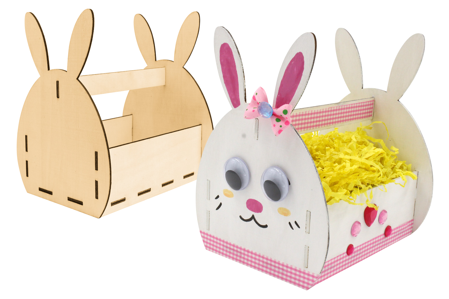 Kit de jouets de Pâques DIY Lapin, Kit de broderie de perles sur bois,  coutures de perles, décor en bois -  France