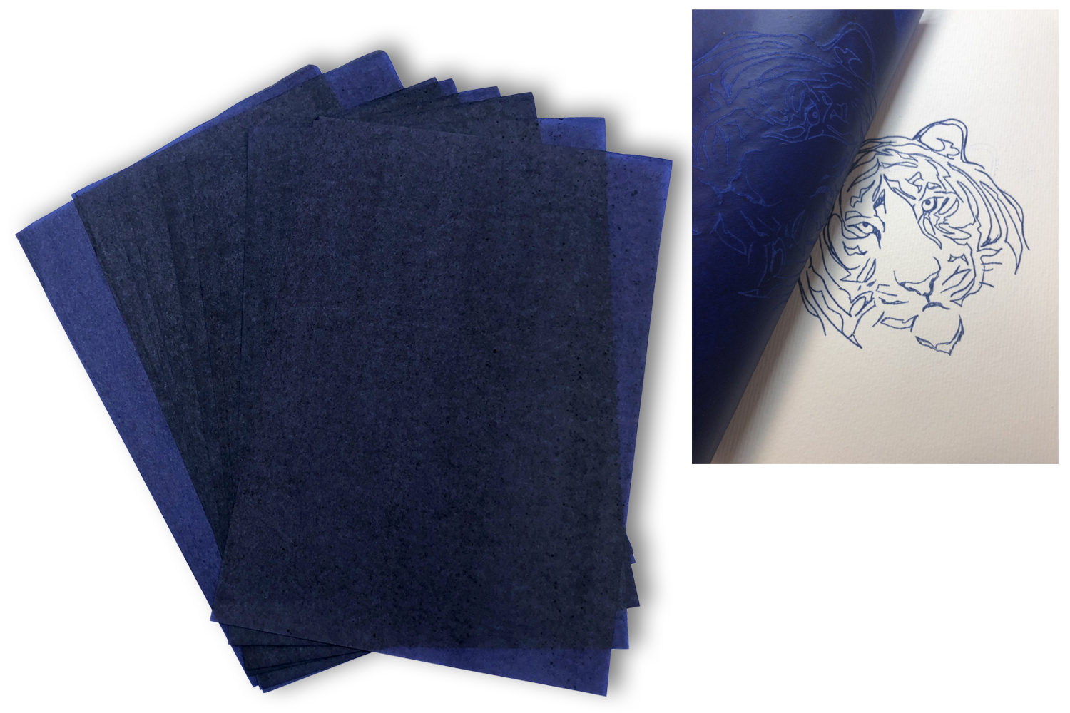 Papier carbone bleu format A4 - 10 feuilles - Papier carbone - 10 Doigts