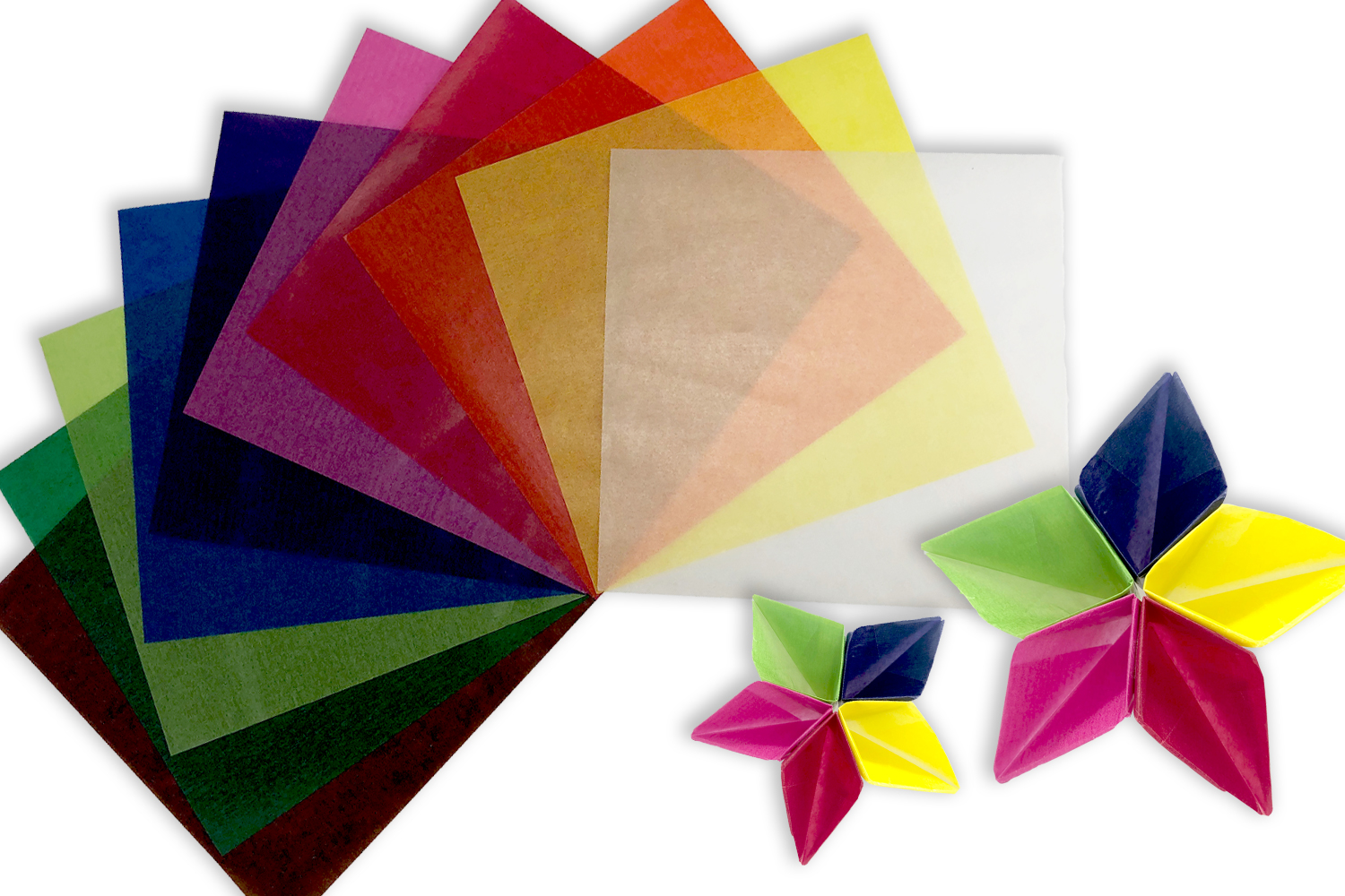 Papier calque, effet vitrail - 10 couleurs assorties - Papier calque - 10  Doigts