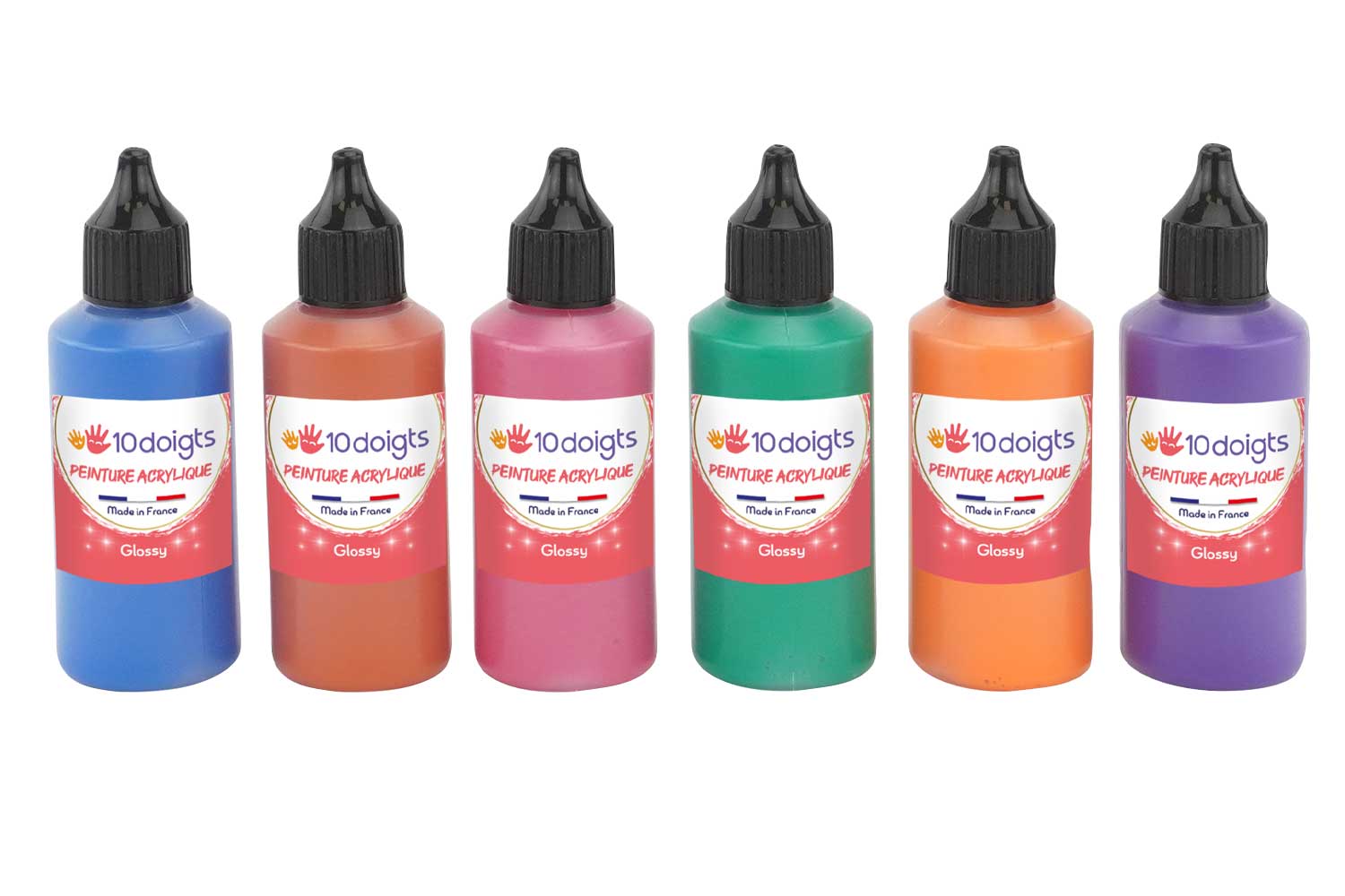 Marqueurs peinture acrylique - 6 couleurs - Marqueur peinture - 10 Doigts